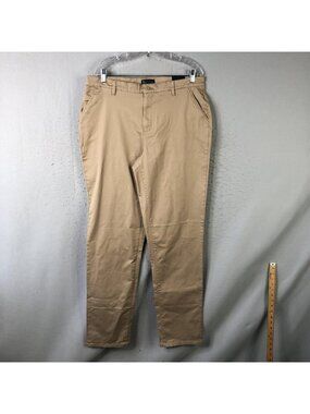 American Tall Pants Mens 36x35 Beige Chino Stretch Canvas Tall Khakis Casual